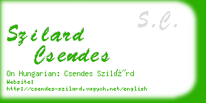 szilard csendes business card